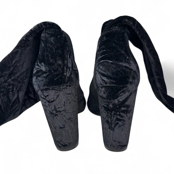 Stuart Weitzman Black Vidaland 100 Over the Knee Crushed Velvet Boots 7 NWOB - Picture 5 of 16